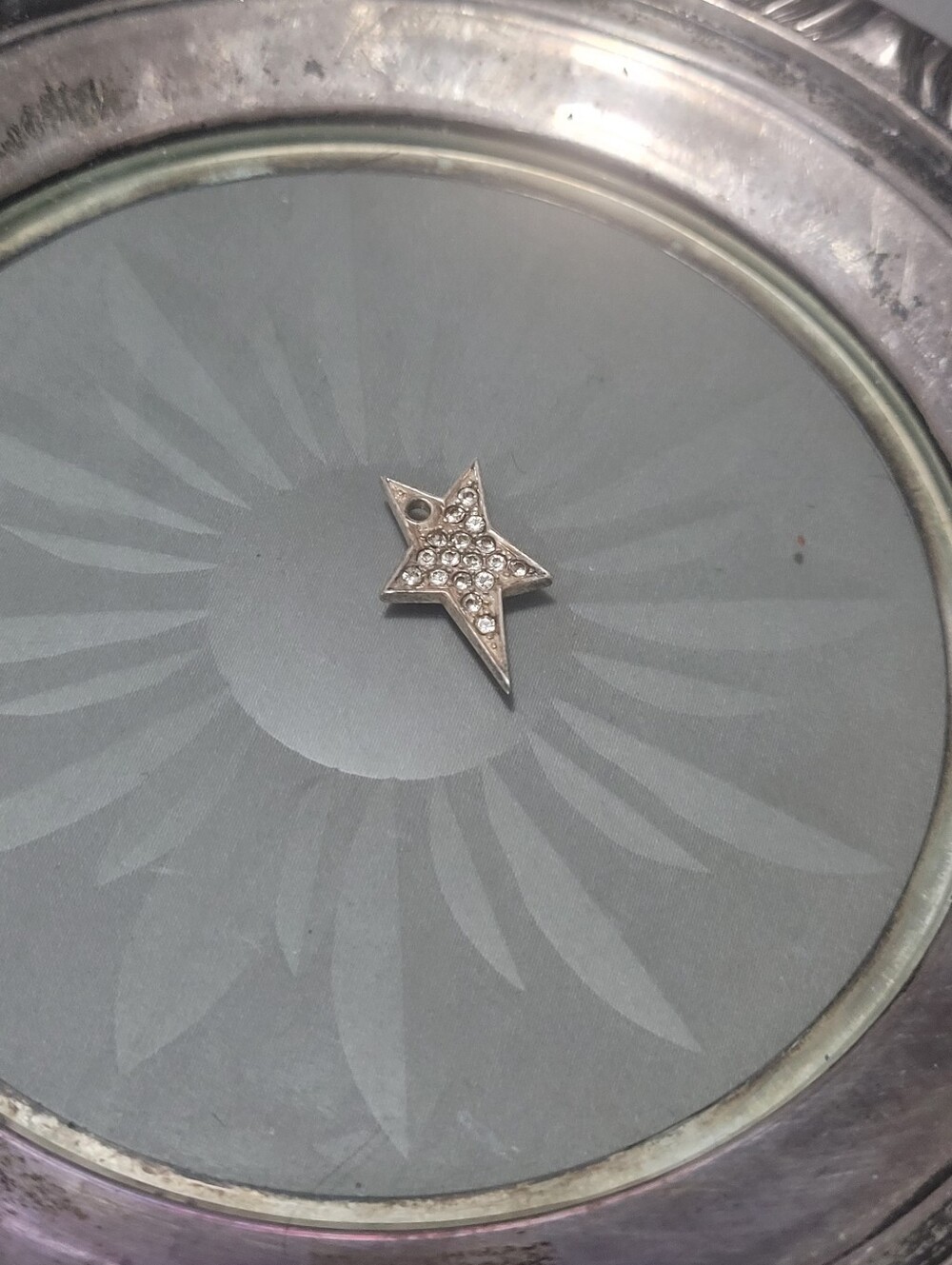 Sterling Silver Rhinestone Star Pendant - Unbranded